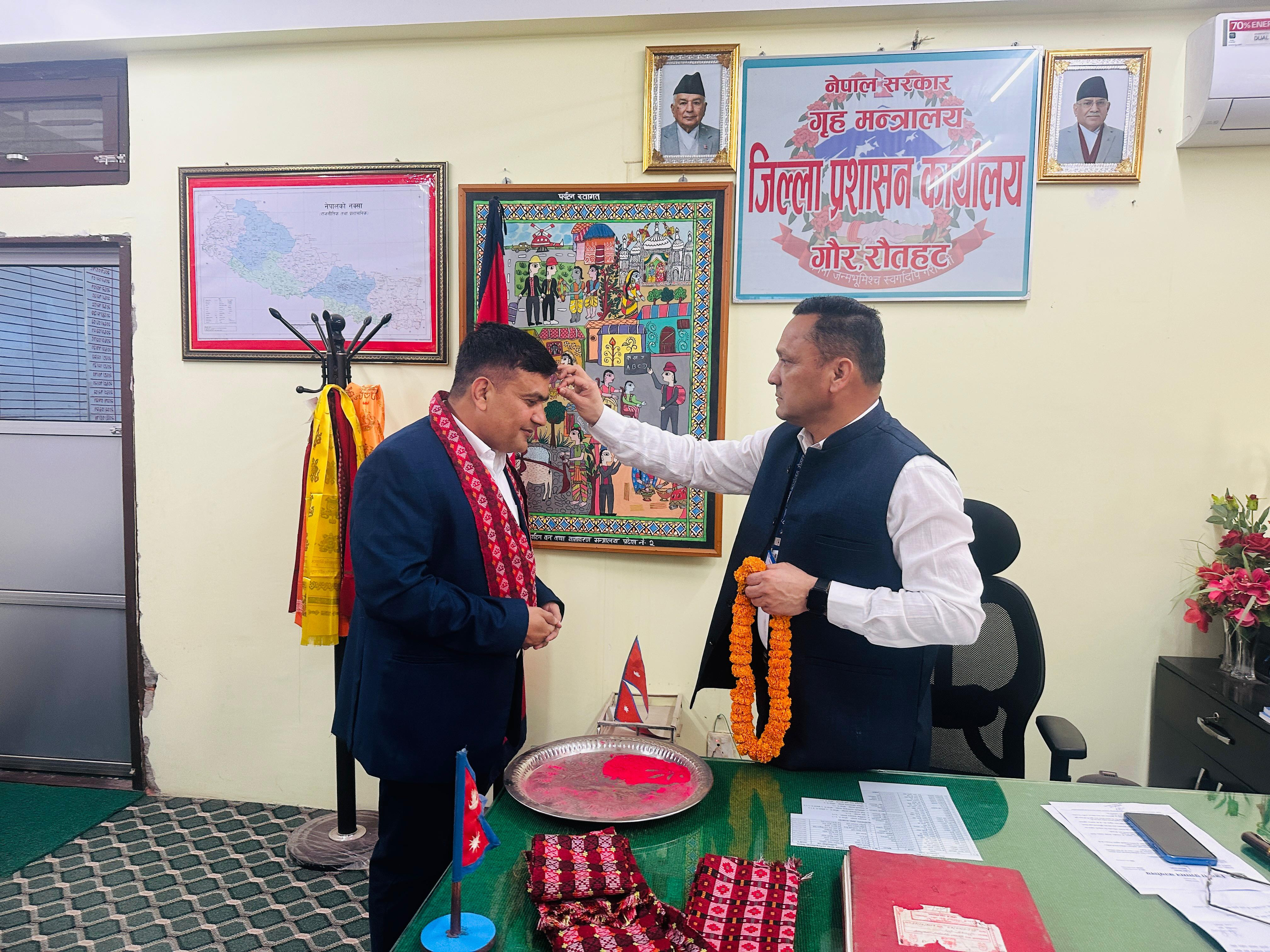 स.प्र.जि.अ. उत्तम कुमार घिमिरेज्यूको स्वागत गरिएको केही झलक